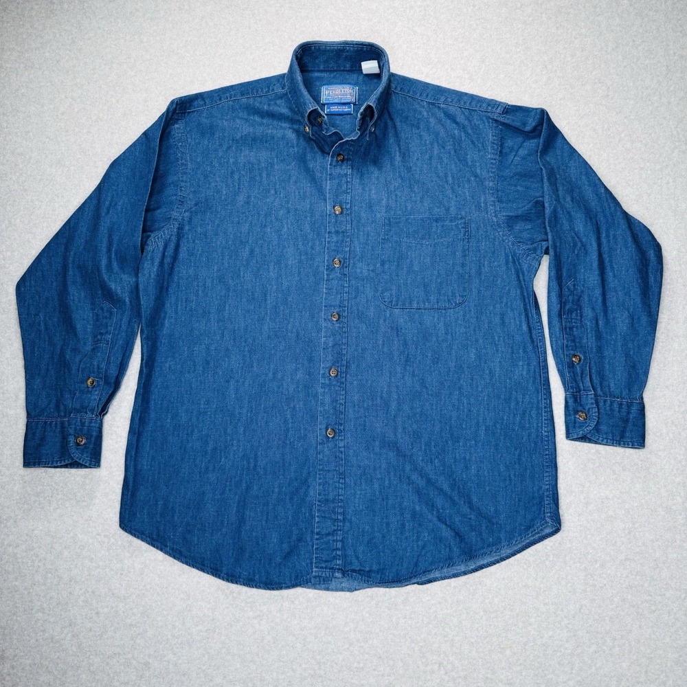 Pendleton Denim-Style Indigo Button-Down Shirt - Picture 2 of 8